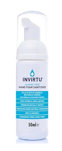 Image of INVIRTU Alcohol Free Hand Sanitiser Foam 50ml – Non-Scented Hand Foam for Travel & Everyday Use – Kind to Skin
