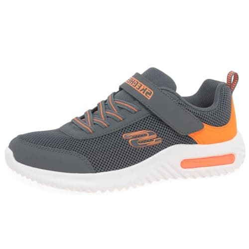 Image of Skechers Boy's Bounder-Tech Sneakers, Charcoal Orange Synthetic Textile Trim, 12 UK Child