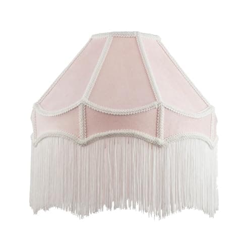 Image of Stunning Pink Velvet Tassel Lamp Shade Tassle 8inch 10 inch or 12inch Traditional Shade with Tassels (Pink, 10inch)