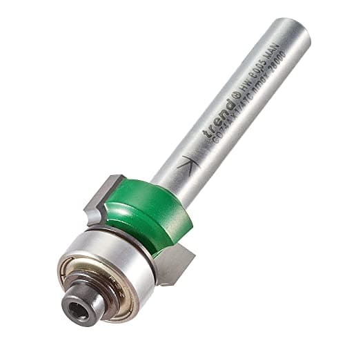 Image of Trend CraftPro Bearing Guided Round Over Router Cutter, 1/4 Inch Shank, 1.6mm Radius, 7.9mm Cut Length, Includes Multiple Bearings, Tungsten Carbide Tipped, C074AX1/4TC