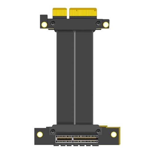 Image of GLOTRENDS 100mm PCIe 4.0 X4 Riser Cable for M.2, WiFi, Firewire, USB, Sound Cards, etc