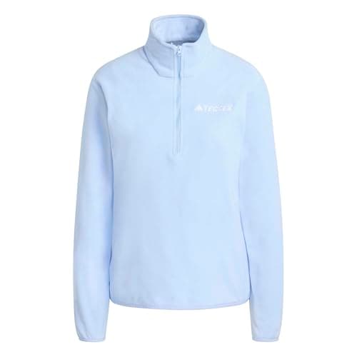 Image of adidas Women's Terrex Multi Essentials Half Zip Fleece Jacket, glow blue, S