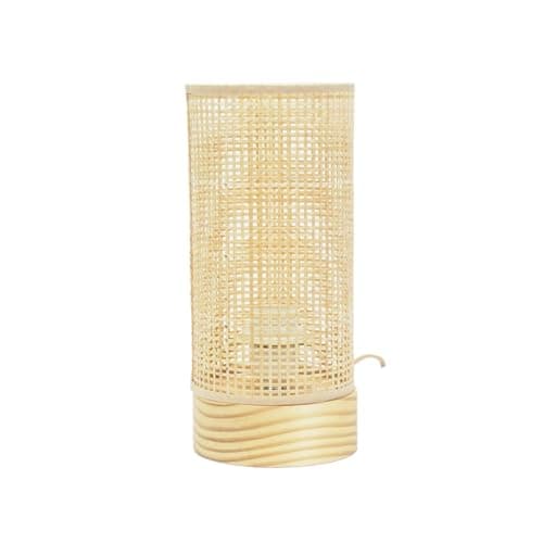 Image of ValueLights | Natural Wooden Table Lamp with Bamboo Shade for Bedroom Living Room Bedside Light | Table Lamps, Home Décor & Improvement Essential