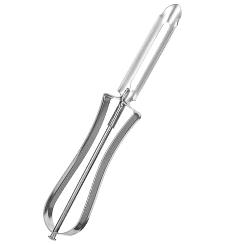 Image of TIESOME 1 Pcs Stainless Steel Vegetable Peeler, Swivel Blade Ergonomic Handle with Potato Eye Remover, Commercial Grade Vegetable Peeler for Potatoes, Carrots, Apples, Dishwasher Safe, Silver
