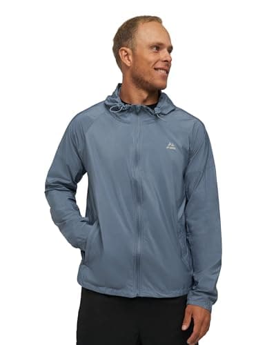 Image of DANISH ENDURANCE Windbreaker Jacket, Packaway Running Jacket Mens, Lightweight Windcheater Jackets for Men, with Hood, Sea Blue, M
