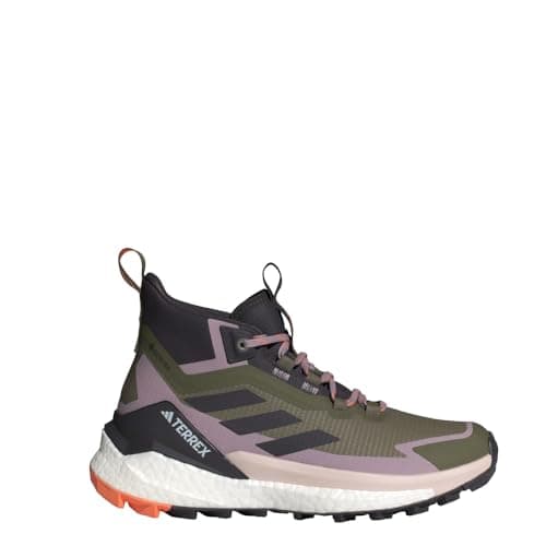 Image of adidas Women's Terrex Free Hiker 2 Gore-tex Hiking Shoes Sneaker, Olive Strata/Aurora Black/Amber Tint, 6 UK