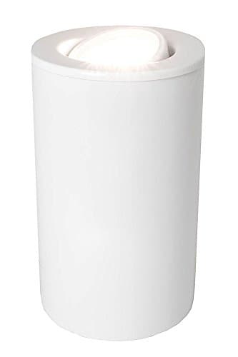 Image of White Gloss GU10 Floor or Table Lamp Uplighter with Tilt Capability by Happy Homewares