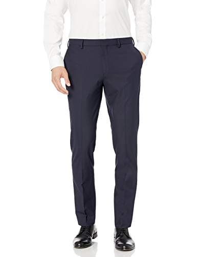 Image of Amazon Essentials Men's Slim-Fit Wrinkle-Resistant Stretch Dress Trouser, Navy, 34W / 32L