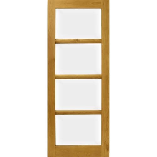 Image of Solid Oak Four Panel Clear Glazed French Internal Door (686)