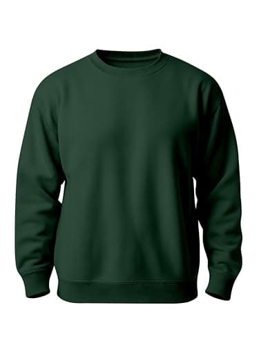 Image of Love My Fashions Mens Sweatshirts Crew Neck And Long Sleeve Plain Sweater Fleece Jumper for Men Uk Bottle Green