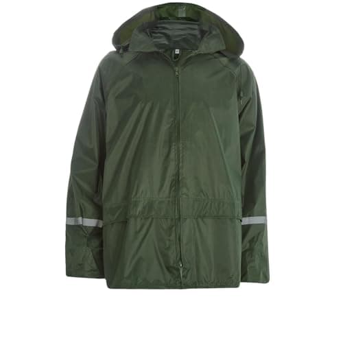 Image of Style It Up Unisex Plain Rain Coat Mac Kagoul Lightwear Jacket Water Proof Hooded Cagoul Adults (OLIVE, M)