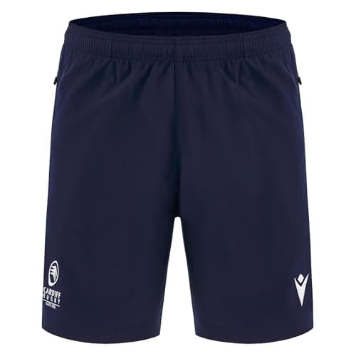 Image of Macron Cardiff Rugby 2025/26 Mens Bermuda Training Shorts Navy (UK, Alpha, XXL, Regular, Regular, Blue)