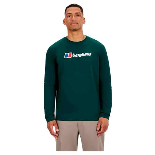 Image of Berghaus Men's Big Logo T-Shirt | 100% Cotton Non-Technical T-Shirt, Green, L