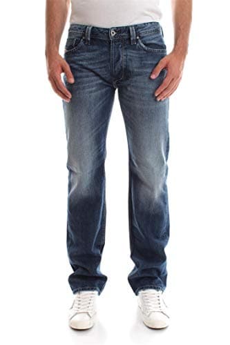 Image of Diesel Men's Larkee L.34 Pantaloni Straight|#574 Straight Jeans, Blue (Medium Blue), W36/L34