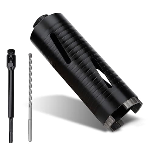 Image of MOXPIFY 65mm x 170mm Long Diamond Core Drill Bit Set with 240mm SDS Plus Shank. To Be Used In Concrete Masonry Brick Block Stone Granite.