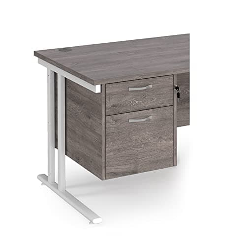 Image of Maestro 25 2 drawer fixed pedestal, Grey oak