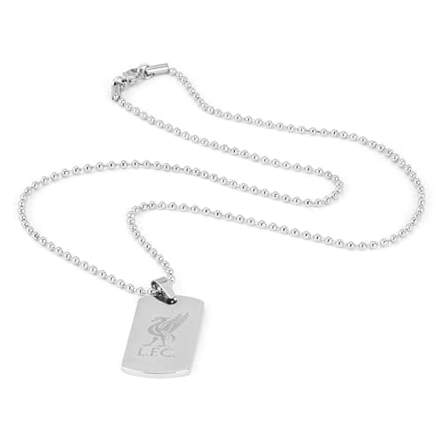 Image of The Gift Scholars Officially Licensed Liverpool FC Liverbird Dog Tag, Stainless Steel Ball Chain, Men's LFC Merchandise