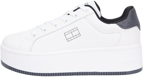 Image of Tommy Jeans Women TJW Flatform ESS MU EN0EN02918 Low Top, Beige (Ecru/Washed Black), 38