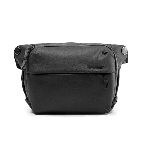 Image of Peak Design Everyday Sling 6L, Black, Padded Adjustable Shoulder Strap for Crossbody or Waist Carry, FlexFold Dividers, Ideal for Carrying Cameras or Everyday Essentials, Sling Bag for Men and Women