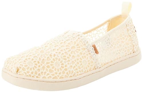 Image of TOMS Youth Girl's Classic Alpargata Espadrille Loafer Flat, Natural Moroccan Crochet, 13 UK