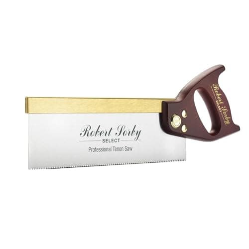 Image of Robert Sorby Select Professional Tenon Saw 12" 305mm 13TPI Carbon Steel Blade Brass Back Woodworking Saw Mahogany Stained Beech Handle