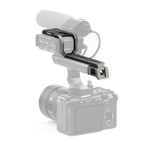 Image of Tilta FX3 FX30 XLR Handle Extension Bracket Compatible with Sony FX30 FX3, with 1/4"-20 and 3/8"-16 Threads Cold Shoe NATO Rail Lightweight and Durable - Titanium Gray TA-T13-XLR-TG