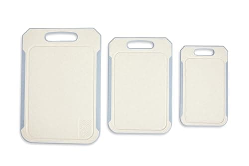Image of Core Kitchen Non-Slip Eco Cutting Boards - Made with Sustainable Wheatstalk - 3 Piece Set - Vanilla Overlast