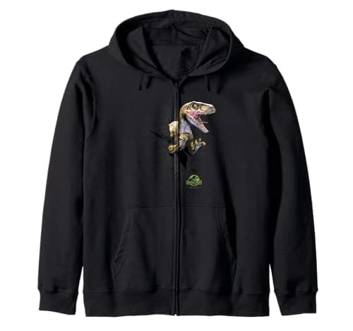 Image of Jurassic Park Velociraptor Tears Through Zip Hoodie