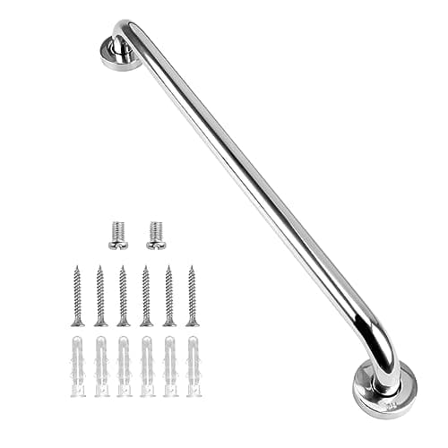Image of supregear Bathroom Grab Rail - 304 Stainless Steel Shower Handle (60cm/24), Safety Hand Rails for Kitchen Bedroom Bathtub Steps, Balance Support Grab Bar for Elderly, Disabled, Adults, Children
