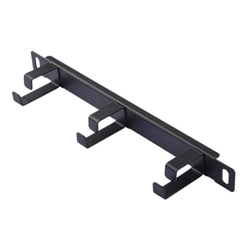Image of GeeekPi 10inch 0.5U Metal Horizontal Rackmount Cable Manager with 3 D-Ring Hooks – 10 Inch Server Rack Cable Management Panel for DeskPi RackMate T1/T0/T2