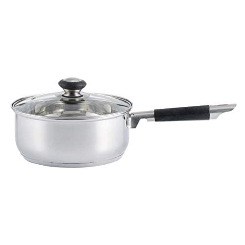 Image of Viners Everyday Sauce Pan, Touch Grip Handle and Glass Lid with 5 Year Guarantee Stainless Steel, 20cm