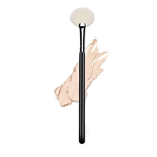 Image of Ksvsonrvi Highlighter Brush Fan Brush for Face Highlighting, Buffing and Blending With Powder Cream, Blusher Highlighter Applicator Makeup Tool