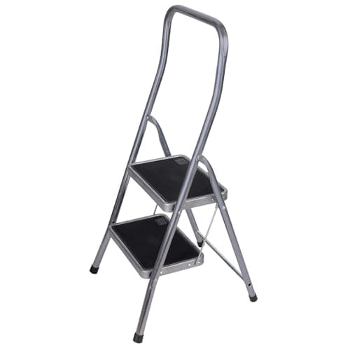 Image of TB Davies 2 Tread Folding Steel Step Stool, High Handrail, Top Tread Height 480mm, Ideal for Home/Office Jobs, EN14183