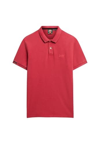 Image of Superdry Mens Vintage Destroy Polo Shirt (UK, Alpha, M, Regular, Regular, Red)