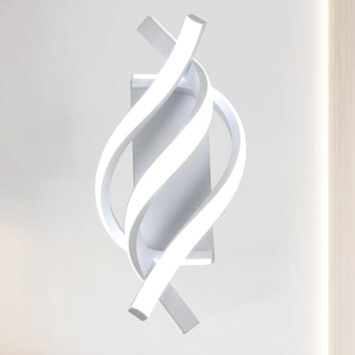 Image of Hudi Fyier Led Wall Lamp 22W, White Modern Indoor Wall Lights for Living Room Bedroom Hallway, 6000K Cool White Creative LED Wall Light