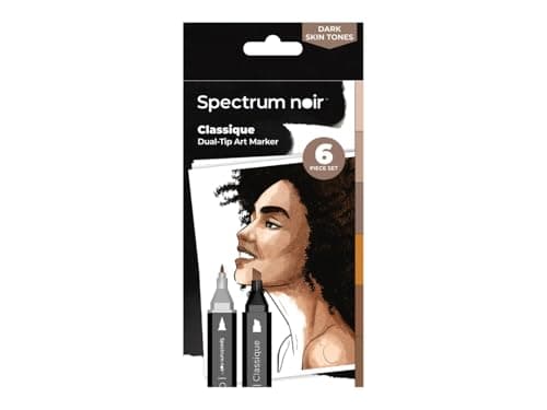 Image of Spectrum Noir Classique Blend Twin Tip Blendable Alcohol Based Marker Set - Pack of 6 - Dark Skintones