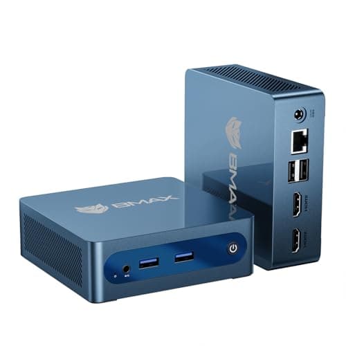 Image of BMAX B1Plus Mini PC, Intel Celeron J3355 (up to 2.5 GHz) Mini computer, 6GB RAM, 128GB eMMC, M.2 SSD Expansion Support (2TB), Win 11, WiFi 5, BT5.0, 4K UHD Dual Display for Home/Office/School