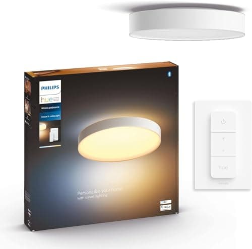 Image of Philips Hue Enrave White Ambiance Smart Ceiling Light [Extra Large], White. Works with Alexa, Google Assistant and Apple Homekit