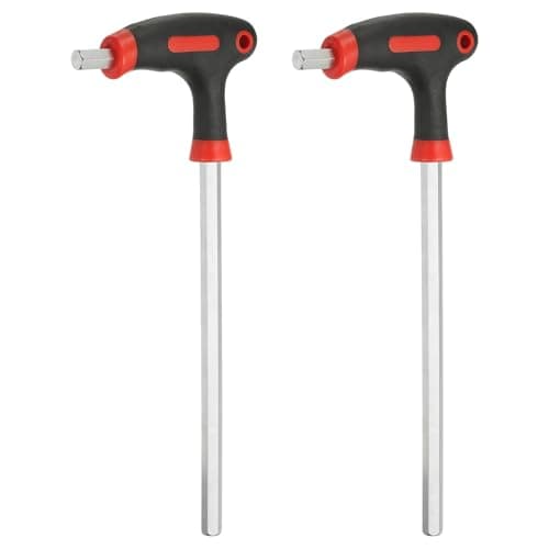 Image of sourcing map 2pcs T-Handle Hex Key Wrench 10mm Metric 280mm Length Extra Long Arm Cr-V T-Key Inner Hexagon Wrenches Spanner Repair Tools for Automotive Household Maintenance, Red Black
