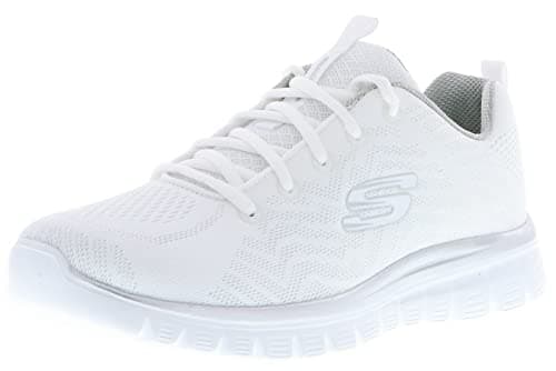 Image of Skechers Women's Graceful Get Connected Sneaker, White Silver, 7 UK
