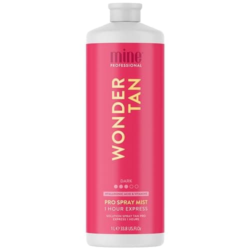 Image of MineTan Professional Spray Tan Solution | WonderTan - Rapid Express Fake Tanning Liquid, Fast Drying, Ultra Hydrating, Rich, Warm Brown Finish, Best Sunless Tanner, No Orange Tones, 33.8 Fl Oz