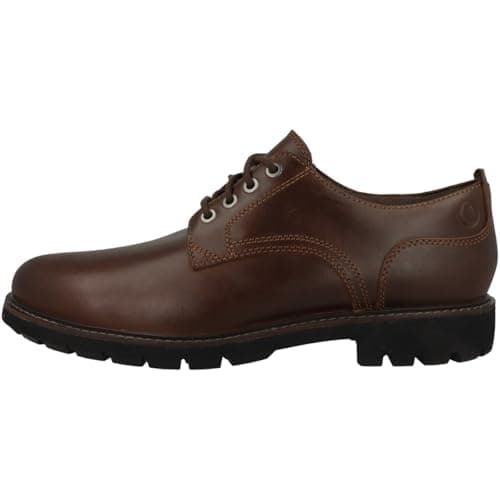 Image of Clarks Batcombe Tie Mens Dark Tan Lea, 9
