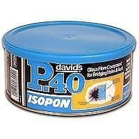 Image of U-POL Isopon P40 Fibre Glass BodyFiller 600ml Used on Bare Steel And Original Paint Repairs Damaged Body Panels Very Durable Waterproof Can be Over Painted