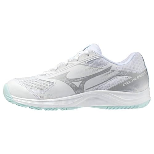 Image of Mizuno Cyclone Speed 5 Women's Court Shoes, White/Blue Tint - 4 UK