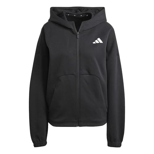 Image of adidas Women's FUTURE ICONS SMALL LOGO FULL ZIP HOODIE, black, M