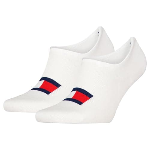 Image of Tommy Hilfiger Unisex Footie Socks, White, 9-11 UK
