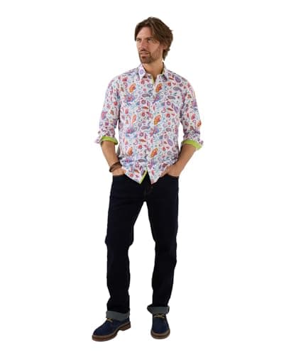 Image of Joe Browns Men's Bold Paisley Print Long Sleeve Shirt, Regular, Multi, UK XL