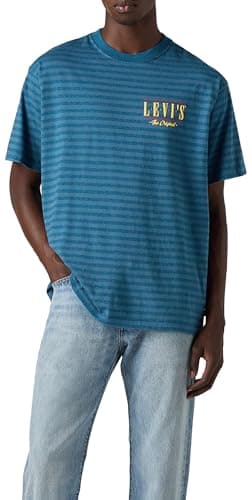 Image of Levi's Men's Vintage Fit Graphic Tee T-Shirt, Stripe Serif Logo Ha, XS