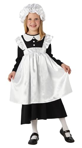 Image of Rubies Official Victorian Maid Girls Costume, Kids Fancy Dress, Book Week Costume Halloween, Size Age 9-10