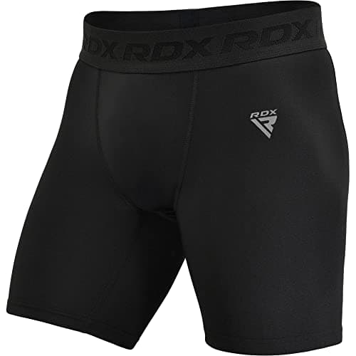Image of RDX MMA Thermal Compression Shorts Base Layer Boxing Training Fitness Running Exercise, L, Black